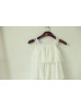 Ivory Chiffon Lace Trim Tiered Flower Girl Dress